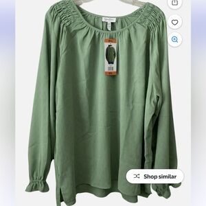Jessica Simpson women’s textured blouse green color